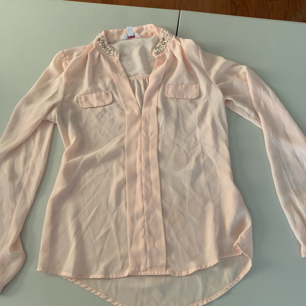 Candies sheer collared shirt